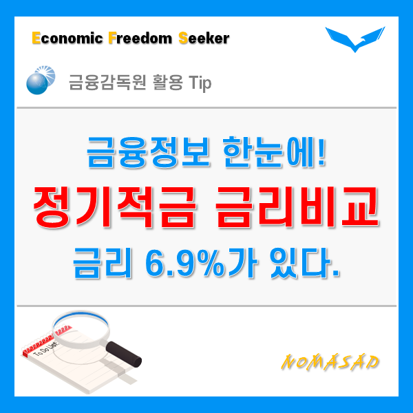 정기적금 금리비교, 최대 6.9% 이율이 있습니다.