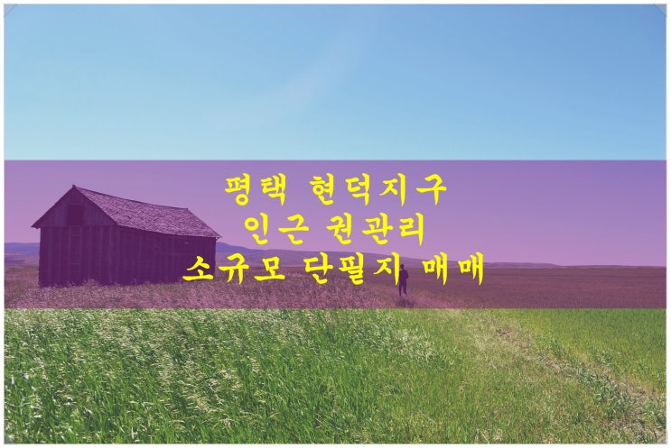  <평택땅 투자> 평택 현덕지구 인근 권관리 소규모 단필지 투자. 실투자금 1억 초반대!!