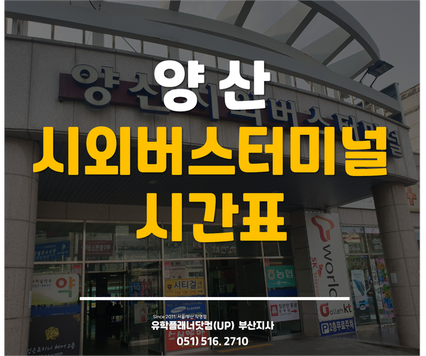  [UP부산서면유학원] 양산시외버스터미널 시간표 최신