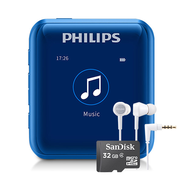 인기있는 필립스 MP3 플레이어 + 샌디스크 마이크로SD 32GB + 아이리버 이어폰, SA2816(MP3), ICP-AT1000(이어폰), 블루(MP3) 추천해요