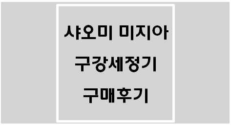  샤오미 미지아 구강세정기 구매후기