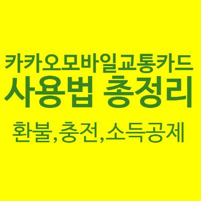카카오 모바일 교통카드 사용법 총정리(충전,환불,소득공제)