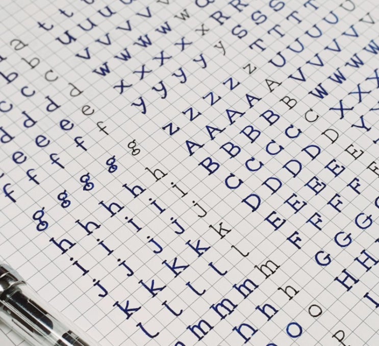  미꽃체 손글씨로 영문 캘리 도전! 알파벳 소문자 대문자 쓰기