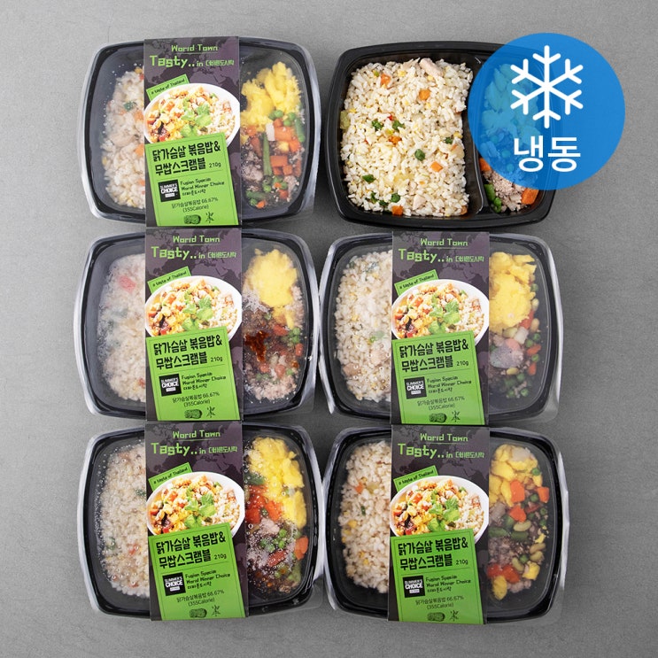선택고민 해결 더바른 테이스티인 닭가슴살볶음밥 무쌉스크램블 (냉동), 210g, 6팩 좋아요 선택고민 해결 더바른 테이스티인 닭가슴살볶음밥 무쌉스크램블 (냉동), 210g, 6팩 좋아요