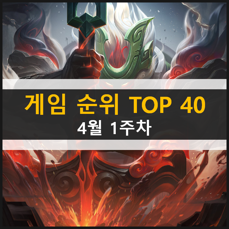 추천 모바일 PC온라인 스팀 게임 순위 TOP 40 / 4월 1주차