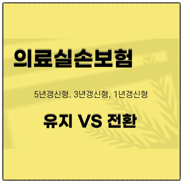  의료실손보험 유지 VS 전환