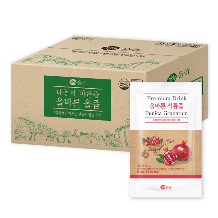 인기 급상승인 올즙 올바른 석류즙, 80ml, 50개입 좋아요