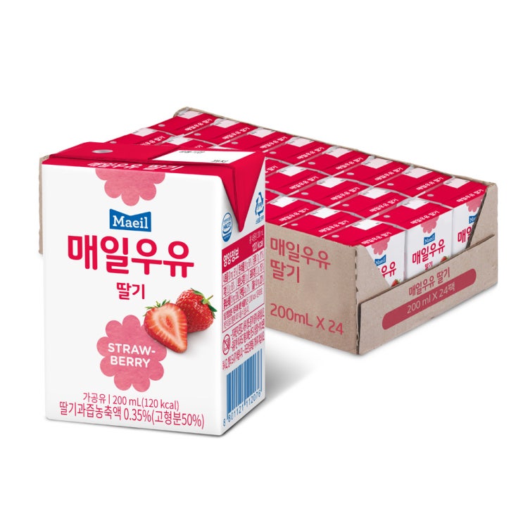 인기 많은 매일유업 멸균우유 딸기, 200ml, 24개 ···