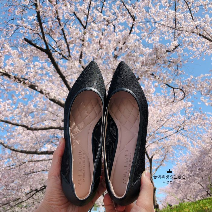  여성 수제화 구두 바닐라슈, 레이스망사 탄력몰드 올인원 펌프스 힐 3cm