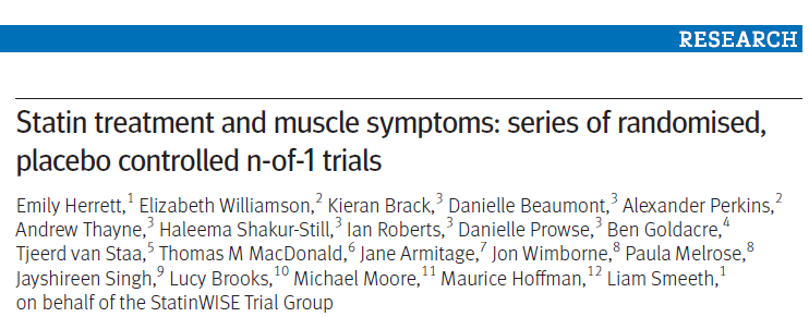 [논문리뷰] 스타틴, 이제 근육통 때문에 끊지 않아도 된다?