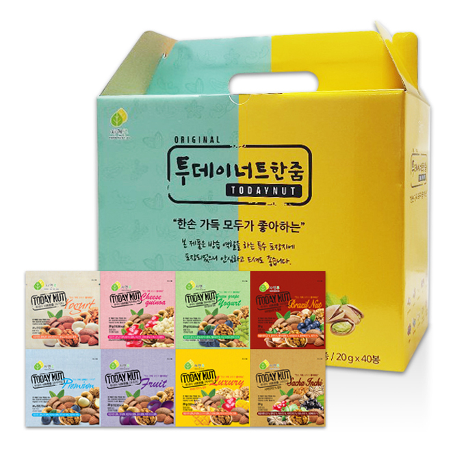 당신만 모르는 자연루 투데이넛 너트한줌 8종 견과류 선물세트, 800g, 1세트 ···