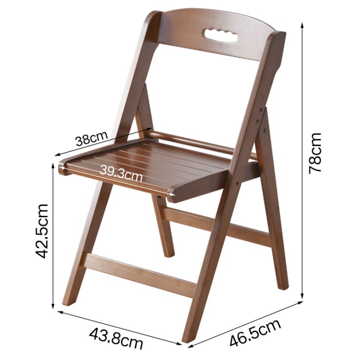 최근 많이 팔린 간이의자 접이식의자 가정용 원목 심플 북유럽스타일의 식탁의자 의자 등받이의자 휴대용 사무실 나무걸상, T02-다갈색 접이식 등받이의자 ···