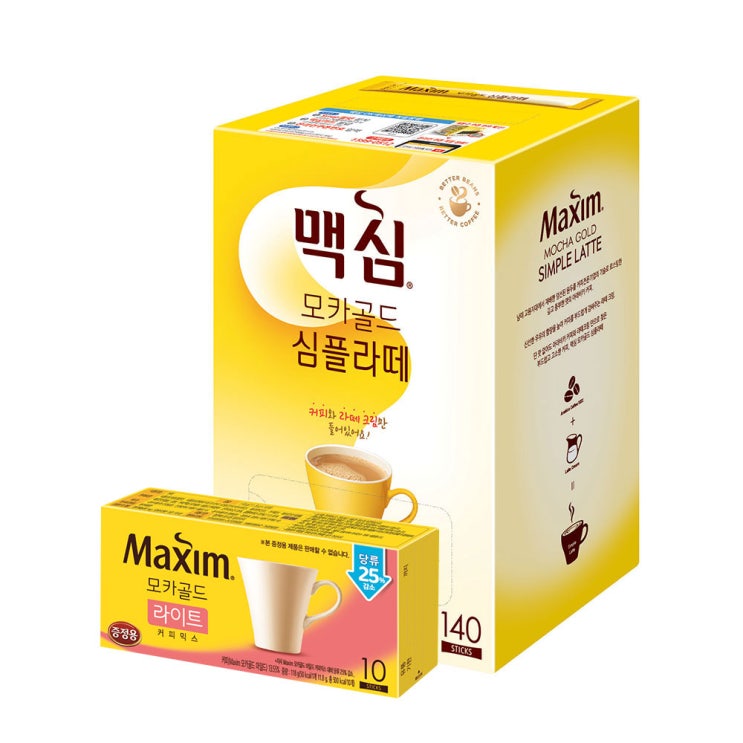 후기가 좋은 맥심 모카골드 심플라떼 커피믹스 10.5g x 140p + 라이트 커피믹스 11.8g x 10p, 150개 좋아요