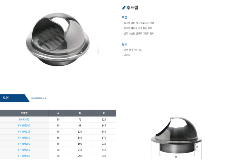  "닥트 부속" 후드캡