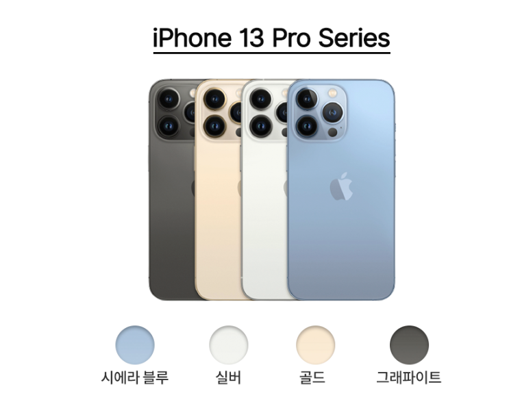 아이폰 13 시에라 블루는 없어요, 오직 아이폰 13 프로만