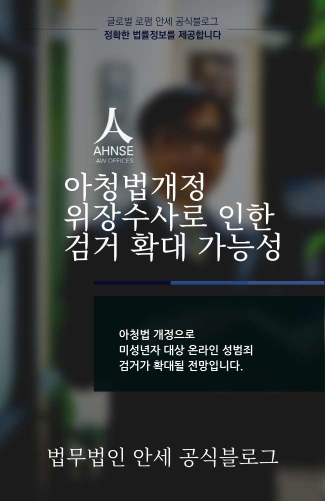  아청법개정 위장수사로 인한 검거 확대 가능성