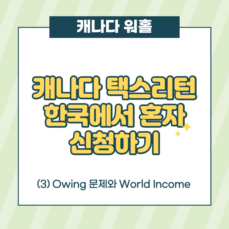  캐나다 택스리턴 owing 해결 방법 및 후기 : World income