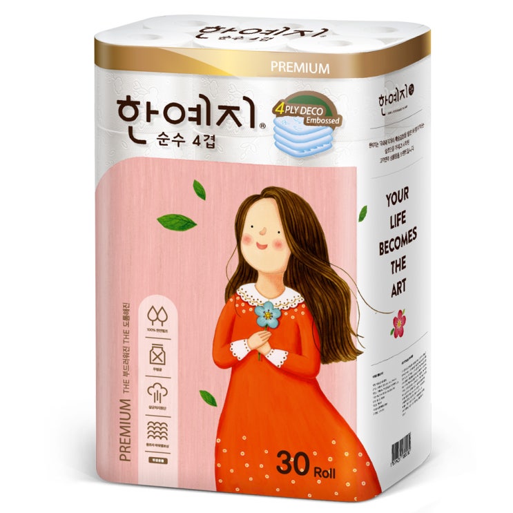 인지도 있는 한예지 순수 4겹 천연펄프 롤화장지 25m, 30롤, 1팩 좋아요 인지도 있는 한예지 순수 4겹 천연펄프 롤화장지 25m, 30롤, 1팩 좋아요