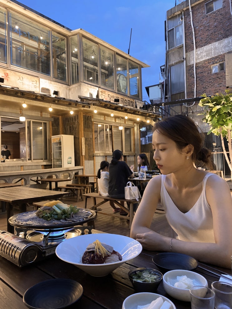  [상수/당인동 국수공장] 분위기 좋은 야외에서 먹는 소고기 편육 전골!!! *내돈내산*