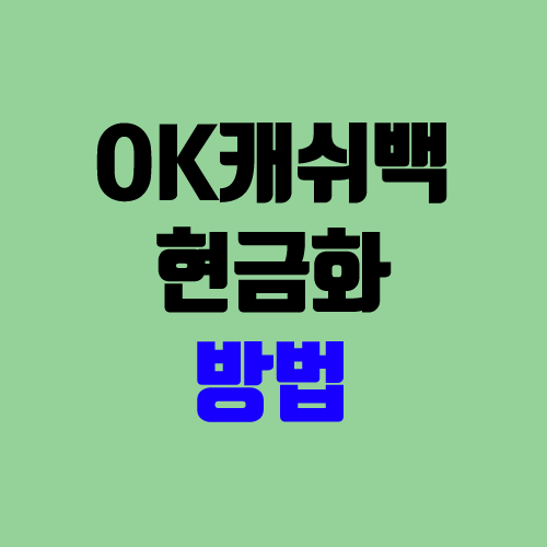OK캐쉬백 현금화 방법 (오케이캐시백 포인트 현금 전환) OK캐쉬백 현금화 방법 (오케이캐시백 포인트 현금 전환)
