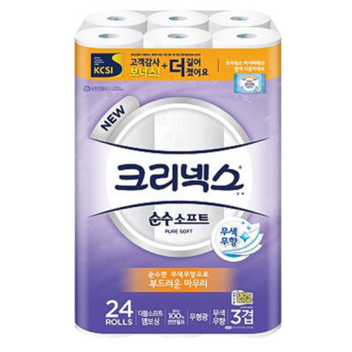 인기있는 크리넥스 순수소프트 3겹 무색무향 24롤화장지(휴지) 좋아요 인기있는 크리넥스 순수소프트 3겹 무색무향 24롤화장지(휴지) 좋아요