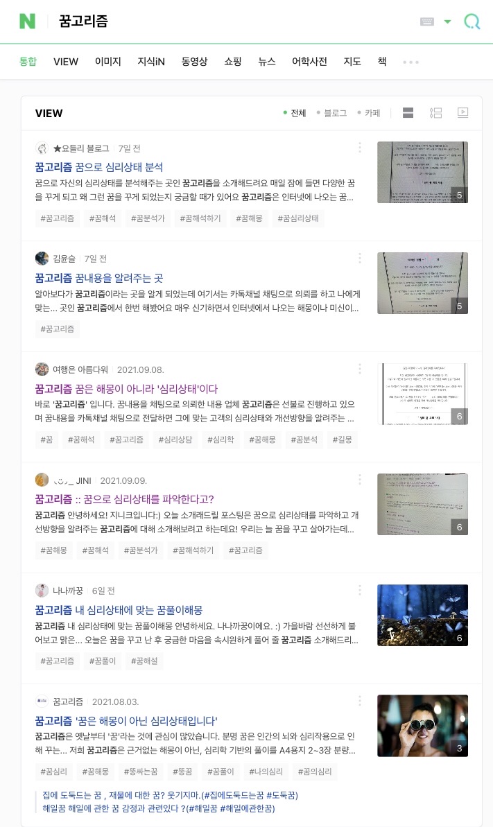  꿈고리즘 꿈해몽 아닌 심리상태 분석??