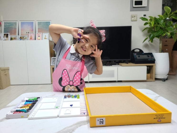  5세 집콕놀이_아이와 간단하게 구슬을 이용한 유아 미술놀이