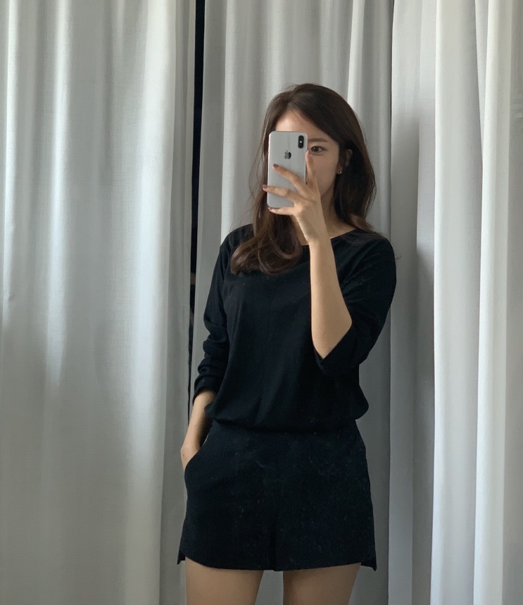 [의류] 이너로 입기 좋은 ‘쥬프랑’ 베이직 여리 티셔츠 (블랙)