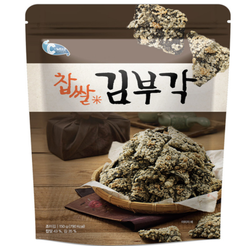 후기가 좋은 오가네 참부각 C-WEED 찹쌀 김부각 150g 김 부각 과자 간식 안주, 2개 ···