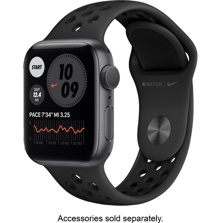 구매평 좋은 M00X3LLA Apple Watch Nike Series 6 (GPS) 40mm Space Gray Aluminum Case with Anthracite Black