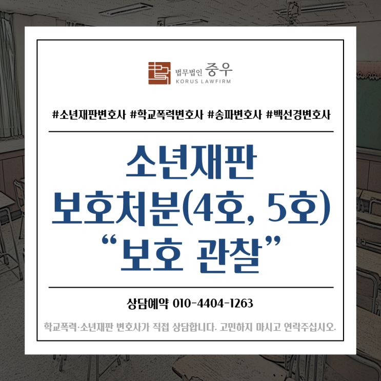  소년보호재판 보호처분 4호 및 5호 처분 : 보호 관찰