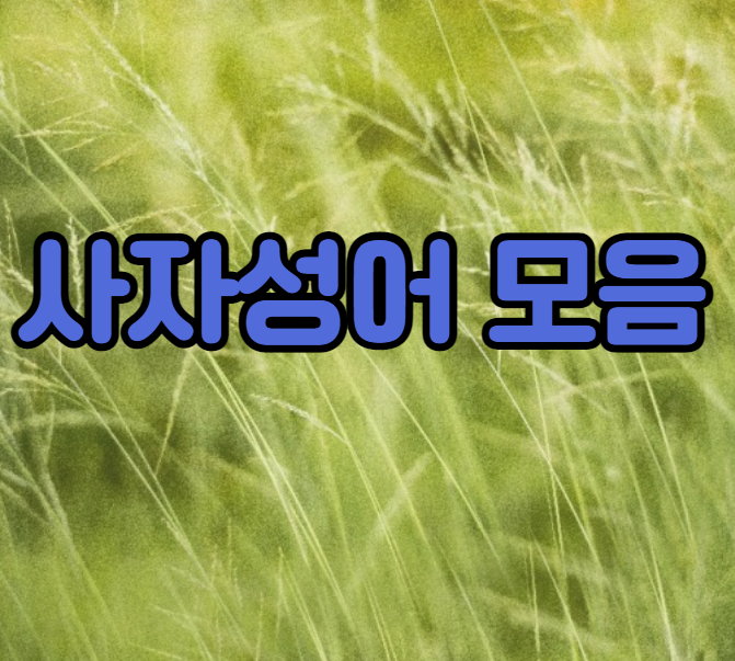  교훈이 되는 사자성어 모음 알아보고 뜻까지 !