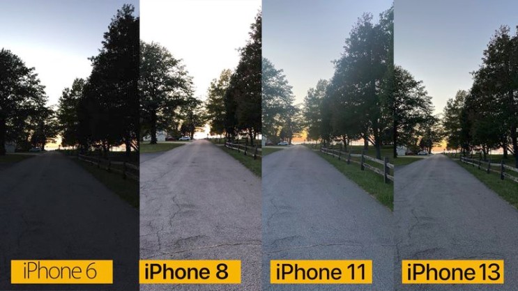 아이폰 iPhone  6, 8, 11,13 기종별 카메라 화질 성능 비교 정보