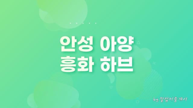  안성 흥화하브 분양가 모델하우스 청약정보(feat.아양지구)