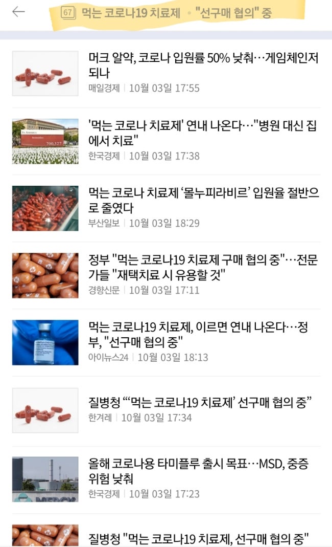 코로나 치료제. 경구용치료제 출시순서 관련해서  몰루피라비르 부작용, 그리고 어게피!