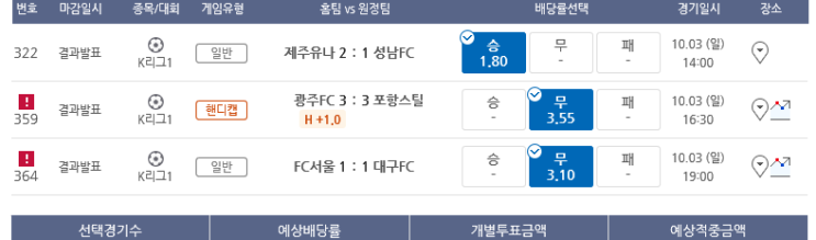 프로토 일요일 낮경기 적중 및 한폴낙 프로토 일요일 낮경기 적중 및 한폴낙