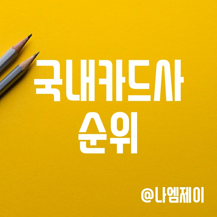 국내 신용카드사 순위 (카드사 선택시 참고!) 국내 신용카드사 순위 (카드사 선택시 참고!)