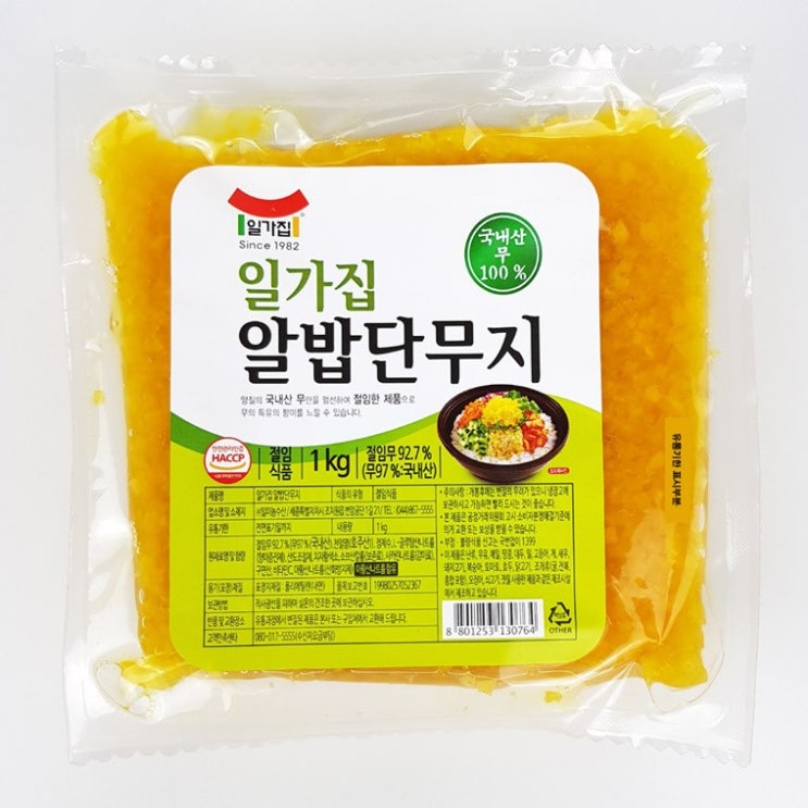 후기가 정말 좋은 IN764 일미 일가집 알밥단무지 1kg, 상세페이지 참조 좋아요