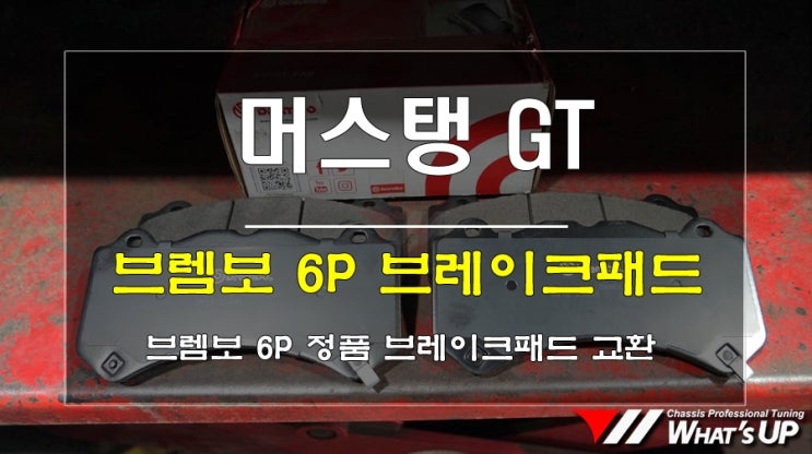  머스탱GT 정품 브렘보6P브레이크 패드 교환 /인천 와츠업 튜닝샵
