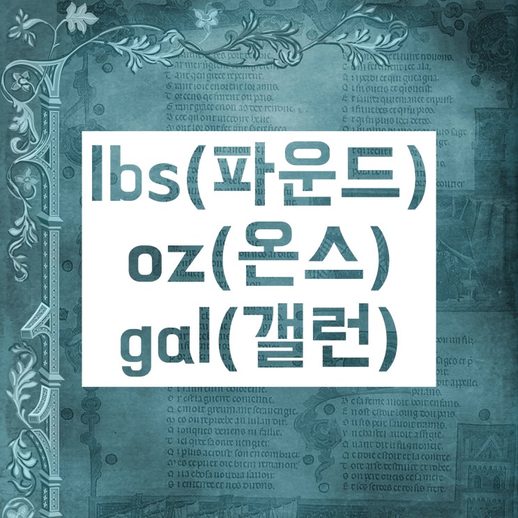 lbs (파운드) oz (온스) gal (갤런) 단위 및 kg g L 환산 계산!