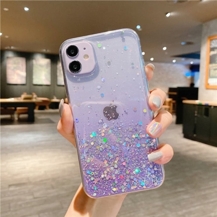 당신만 모르는 iPhone 12 Pro 11 Pro Max XS Max XR X 7 8 Plus 12 Mini SE 2020 귀여운 그라디언트 Rainbow Sequins Coqu