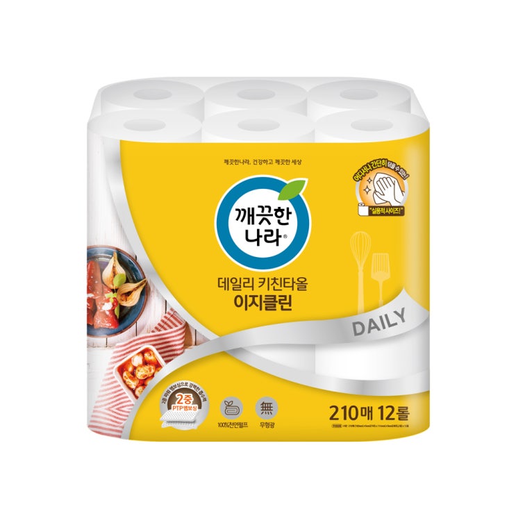 잘팔리는 깨끗한나라 데일리 키친타올 이지클린, 210개입, 12개 좋아요 잘팔리는 깨끗한나라 데일리 키친타올 이지클린, 210개입, 12개 좋아요