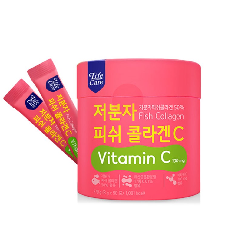 후기가 정말 좋은 라이프케어 저분자 피쉬 콜라겐C, 3g, 90개 ···