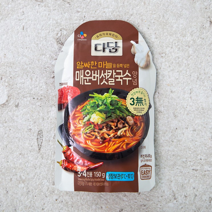 후기가 좋은 다담 매운버섯칼국수양념, 150g, 1개 추천해요