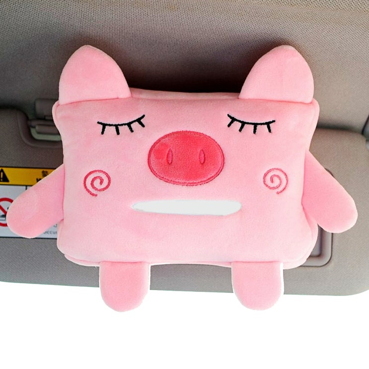요즘 인기있는 알럽홈 동물 마우스 차량용 티슈케이스 클립형 돼지, 1개 좋아요