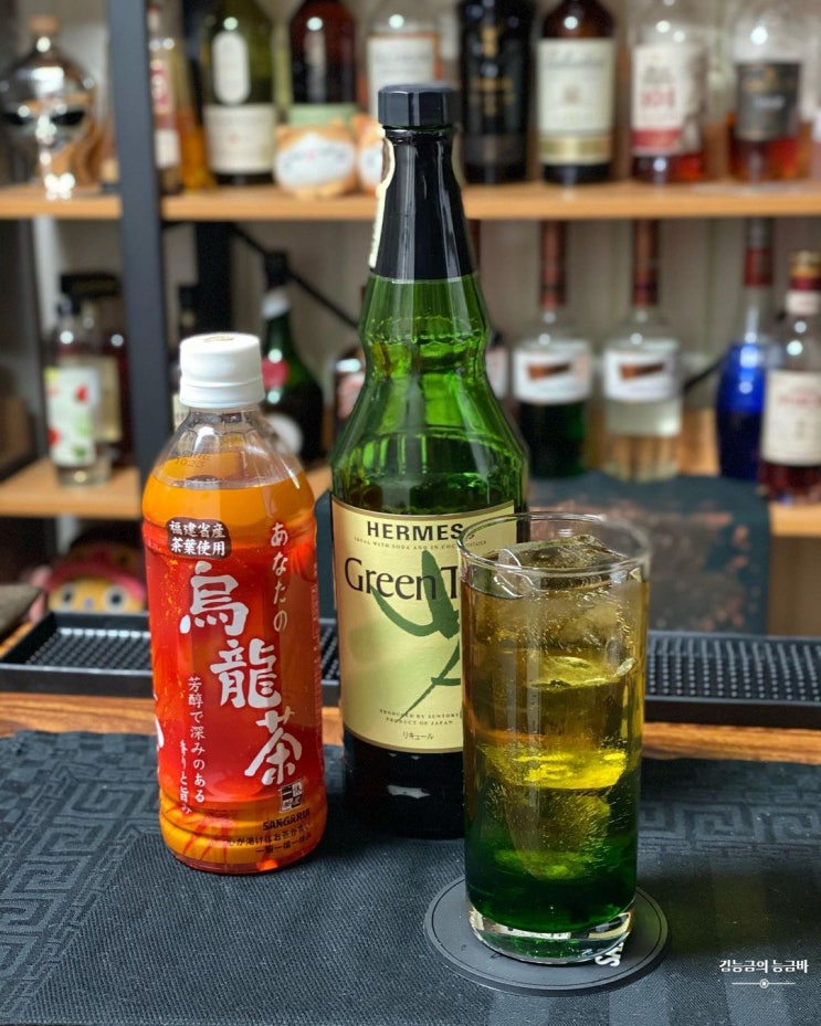  [리큐르 베이스 칵테일] 조엽수림(照葉樹林, Laurel Forest) : 호수에 비친 녹지를 보는 기분으로.