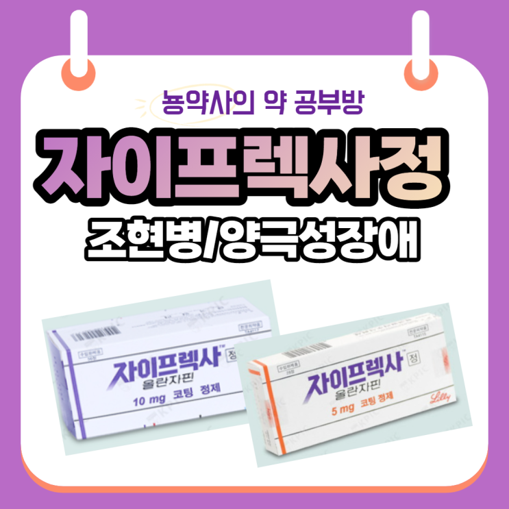  [뇽약사] 자이프렉사정(올란자핀,Olanzapine) 파헤치기! (작용기전부터 부작용까지)