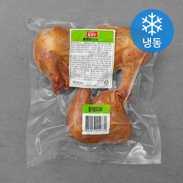 구매평 좋은 웰쉐프 훈제 닭다리 (냉동), 180g, 3개 추천합니다 구매평 좋은 웰쉐프 훈제 닭다리 (냉동), 180g, 3개 추천합니다