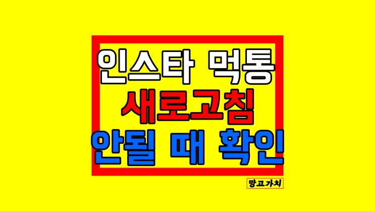 인스타그램 피드 오류 : 새로고침 안될 때