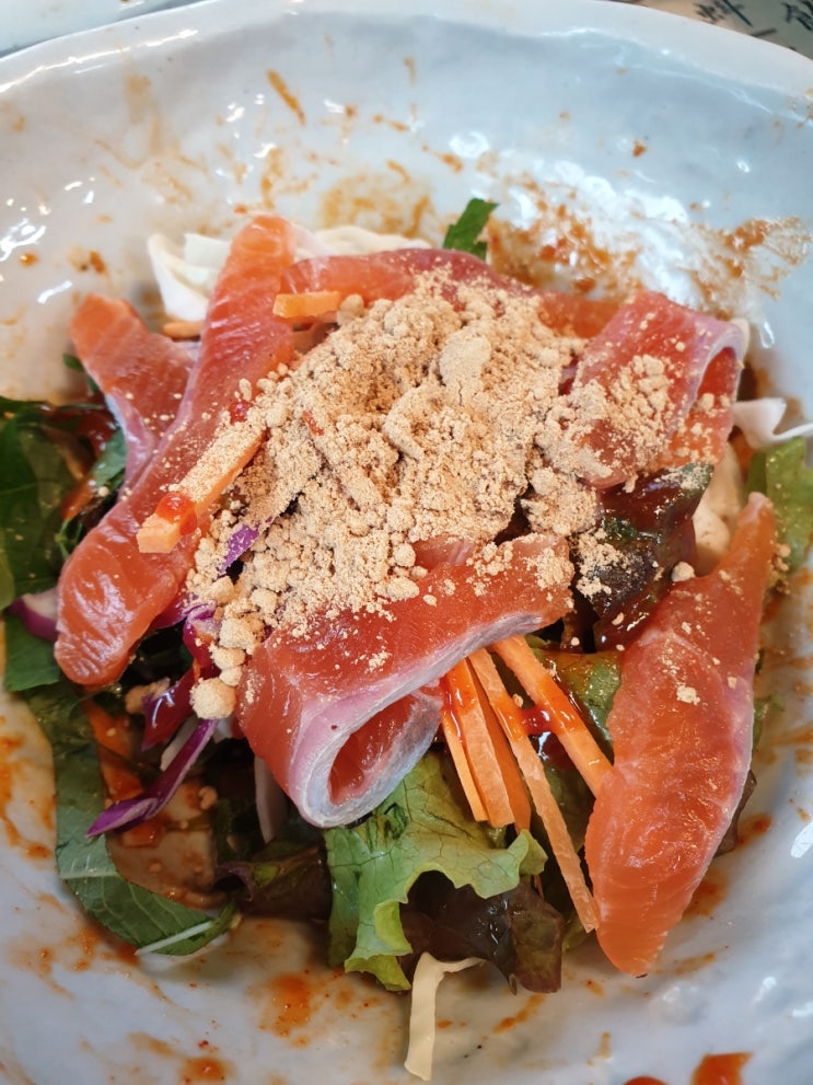  정선 할머니횟집 송어회 비빔회 향어 촌닭 백숙 후식 곤드레밥 맛집 식당